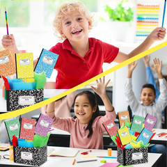 Back to School Centerpieces Sticks Composition Notebook Party Table Toppers with