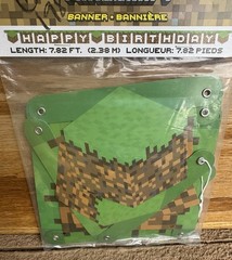 Minecraft Happy Birthday Banner 7.82 Ft Mojang Party Decoration NEW Sealed