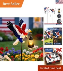 Handmade 29-inch Bald Eagle Solar Stake Light – Great Gift for Loved Ones