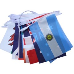 50FT Long 32 Nations XL World Flags Fabric Flag Party Bunting
