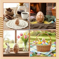 Easter He is Risen Gift, Wooden Easter Egg Religious He is Risen Egg with Cro…
