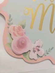 Amscan Future Mrs. Hanging Sign Bridal Shower Party Pink Green Floral 13″ x 13″