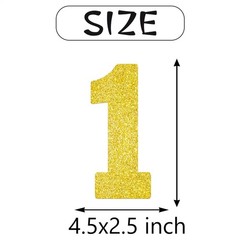 Gold Glitter Number 1 Centerpiece Sticks 1st Birthday Table Toppers 12 PCS