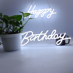 Happy Birthday LED Neon Sign Lamp Integrative Hanging Sign Party Home Decor