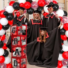 2026 Graduation Decorations, Red And Black Graduation Decorations 2026 Arch K…
