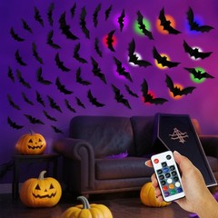 12 Lights & 48 Bats Halloween Decoration with Remote Timer