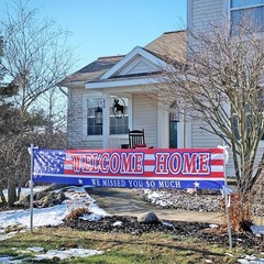 Welcome Home Banner Decoration Welcome Back Yard Sign for Deployment Returning