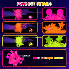 Mega-L 12 Pcs Glow in The Dark Bracelet, Glow in The Dark Party Supplies | Neon