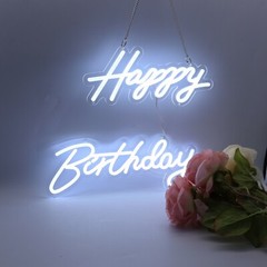 LED Neon Lamp Happy Birthday Integrative Hanging Sign Party Home Decor USA