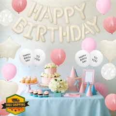 Adorely Pink Macaron Birthday Decor