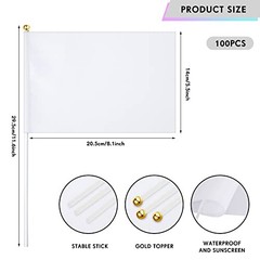 Small White DIY Sublimation Flags – 100 Pieces – Small Sublimation Flags