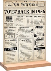 70th Birthday Decorations Women Men, Vintage Back in 1956 Birthday Poster Acr…