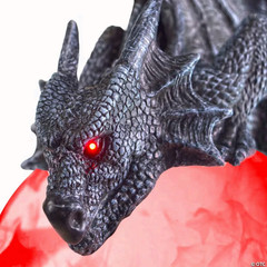 6 Ft. Light-Up Flaming Dragon Lamp Post with Sound Halloween Decoration