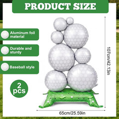 Golf Balloons, 2 Pack 3.5ft Self Standing Golf Party Decorations | Freestanding