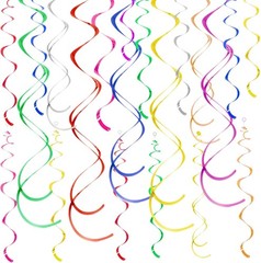 Colorful Ceiling Swirl Foil Decorations Hanging Plastic Streamer Themed Swirl…
