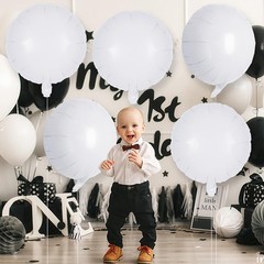 20 Pcs White Round Shaped Balloons,18 Inch Round Foil Balloon,Giant Round Myl…