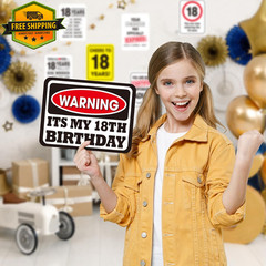 9PCS 18th Birthday Party Decorations Wall Signs Funny Photo Props Decor Set