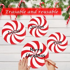 35 PCS Large Christmas Candy Cutouts 3 Sizes Red Peppermint Paper Decor