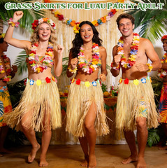 Luau Party Decorations, Grass Table Skirt for Tropical Hawaiian Party Decoration
