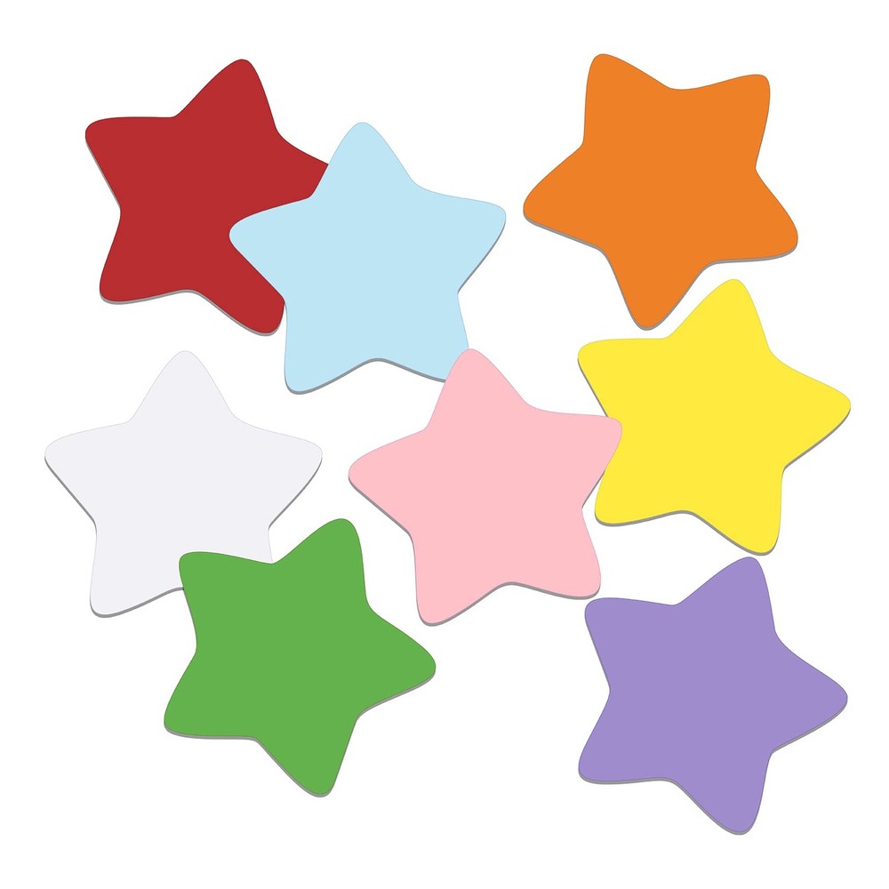 80 PCS Colored Star Shape Cutouts Cardboard Bulletin Board DIY Craft Decor