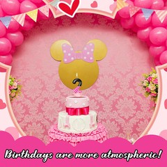 MTLEE Pink Mouse Birthday Candle 1st 2nd 3rd Black black, pink, white