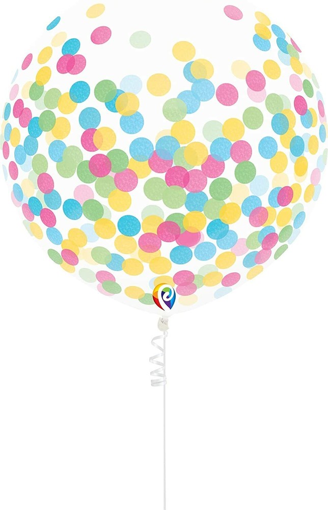 PartyMate Pre-Filled Confetti Balloons with Curling Ribbon, 17-Inch, Multicolore