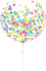 PartyMate Pre-Filled Confetti Balloons with Curling Ribbon, 17-Inch, Multicolore