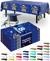 Graduation Decorations 2026 Plastic Tablecloth Disposable 8 Pack, Class of 2026