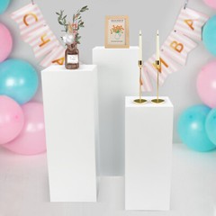 3pcs Square Wedding Centerpieces, Flower Display Rack Decorations Table Pillars