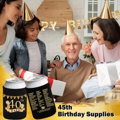Celebrate in Style: 40th Birthday Beverage Cooler Sleeves – Neoprene 12 Pack
