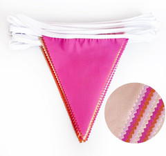 32Ft Orange Pink Party Decorations Hot Pink Orange Pennant Banner Fabric Triangl