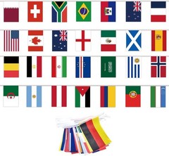 60ft Multi-Color Flags Banner for World Cup 2026 – Durable Double-Sided Decor