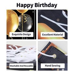 Happy 65th Birthday Backdrop Banner – 65 Birthday Party Decorations Supplies …