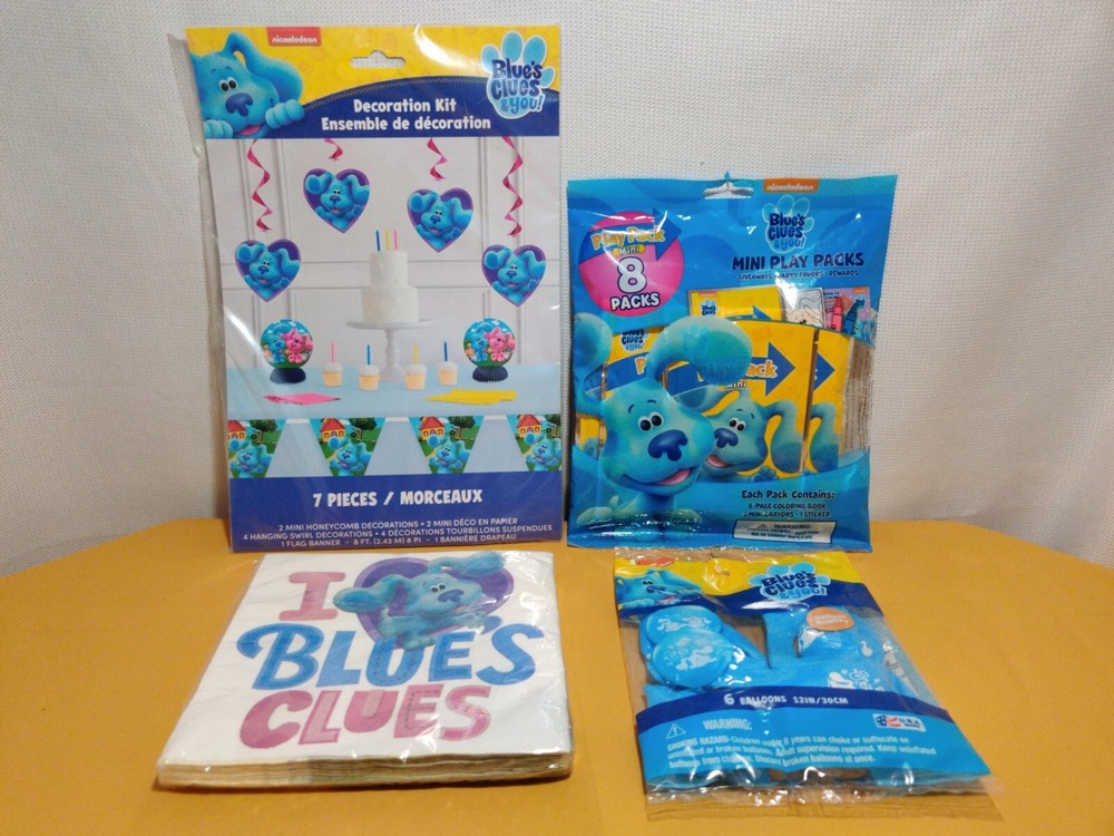 Blue’s Clues & You Party Decoration Kit, Napkins, Balloons & Mini Play Pack