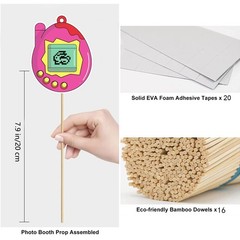 Y2K & 2000s Party Decorations Photo Booth Props Kit, Pink & Purple, Cardboard…
