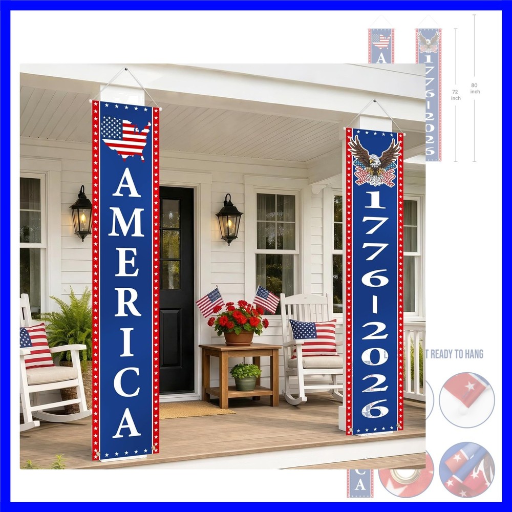 4th of July Decorations Outdoor – 250th Anniversary Decorations 2 Pack Patrio…