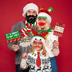 Ugly Christmas Sweater Party Decorations Photo Props 42Pcs Ugly Sweater Photo…