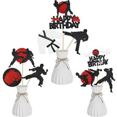Karate Birthday Table Centerpiece Sticks 16pcs Taekwondo Birthday Party Decor…
