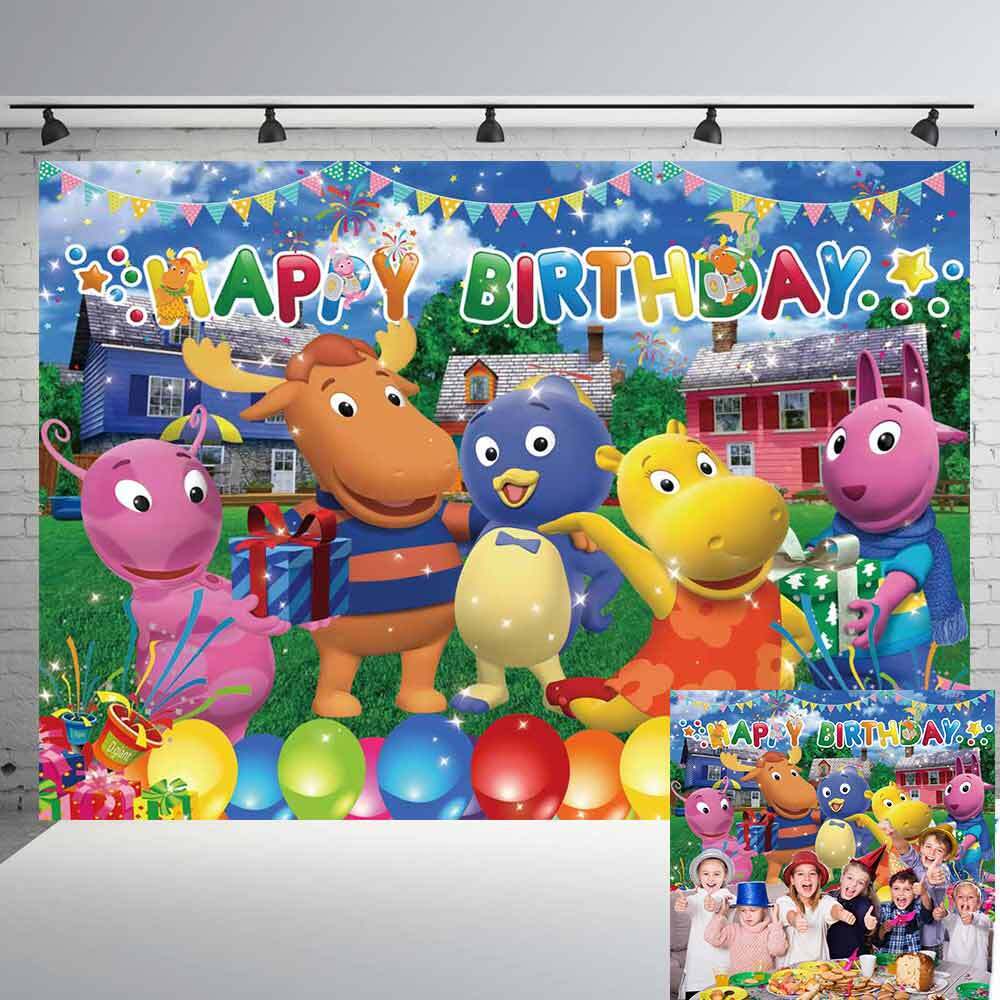 The Backyardigans Party Decorations Birthday Backdrop Banner Poster Vinyl 5*3ft