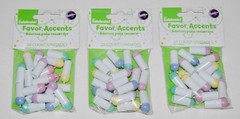 New 3X Wilton Multicolor Plastic Baby Bottle Baby Shower Party Favors 60ct Total