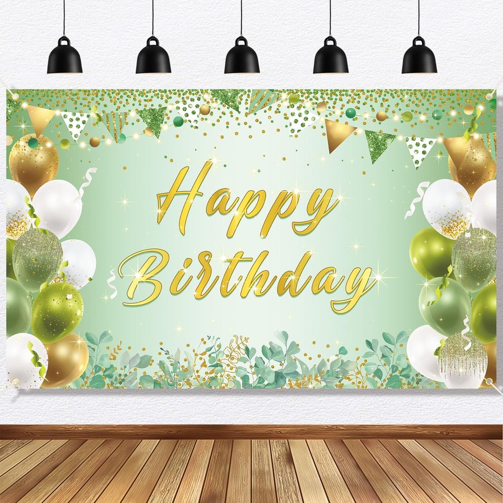 Ushinemi Sage Green Birthday Party Decorations – 3.583 ft x 6 ft,
