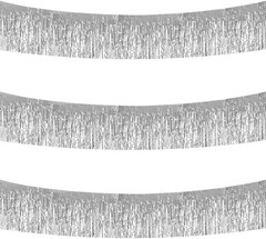 Reusable Metallic Foil Fringe Garland – Silver Streamers for All Occasions