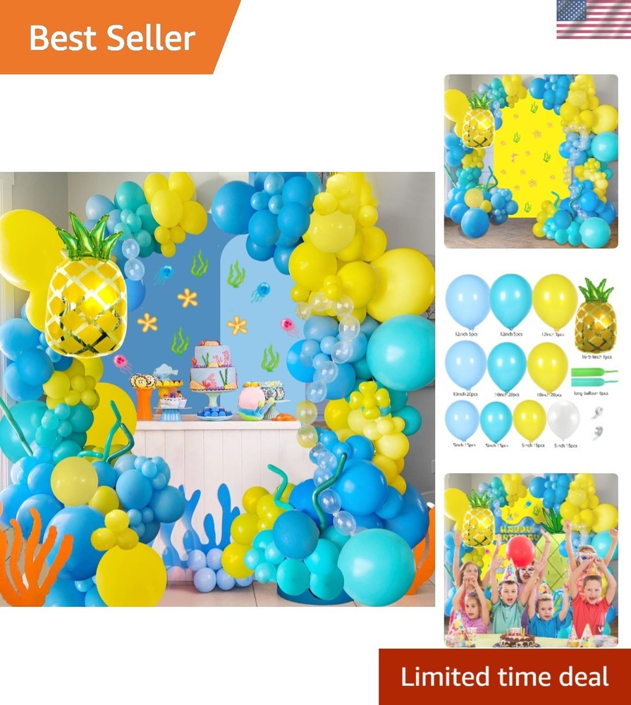 144 Piece Cartoon Sponge Party Decoration Kit – Easy Assembly for Celebrations