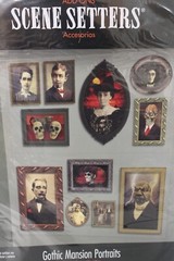 Scene Setters Gothic Mansion Portraits Halloween Hallway Decorations Prop Kit