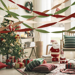 Christmas Decorations, 8 Rolls Green Red Brown Crepe Paper Party Streamers for X