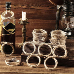 24pc Western Rope Party Decor Hemp Jute Twine for Cowboy Horse Rodeo Centerpiece
