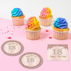 41Pcs 18Th Birthday Decorations for Girls Her, Rose Gold Birthday Party