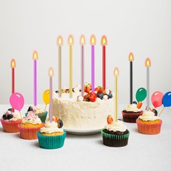 30 Pcs Long Birthday Candles – Candles, Cake Tall Purple