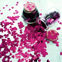60g Burgundy Heart Table Confetti Metallic Foil Shaped Valentine’s Day Wedding