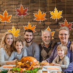 Fall Thanksgiving Hanging Swirls Maple Leaf Foil Ceiling Decor Party 8 PCS